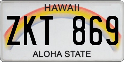 HI license plate ZKT869