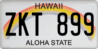 HI license plate ZKT899