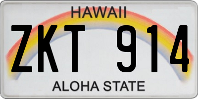 HI license plate ZKT914