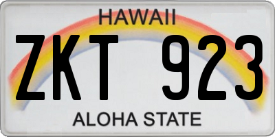 HI license plate ZKT923