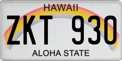 HI license plate ZKT930