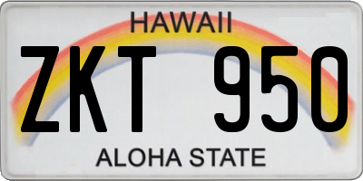 HI license plate ZKT950