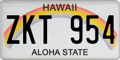 HI license plate ZKT954