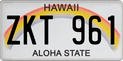 HI license plate ZKT961