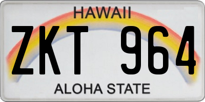 HI license plate ZKT964
