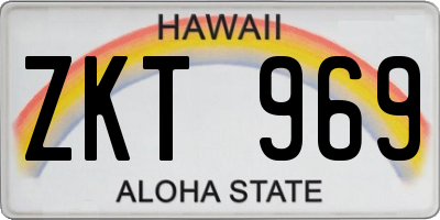HI license plate ZKT969
