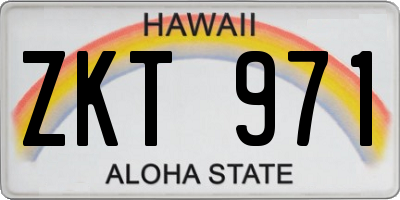 HI license plate ZKT971