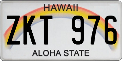 HI license plate ZKT976