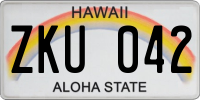 HI license plate ZKU042