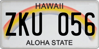 HI license plate ZKU056