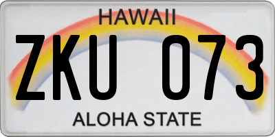 HI license plate ZKU073