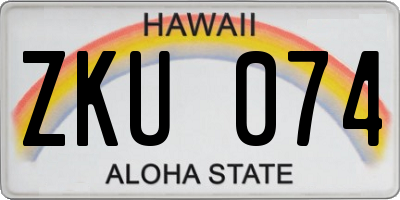 HI license plate ZKU074