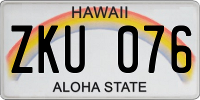 HI license plate ZKU076