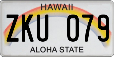 HI license plate ZKU079