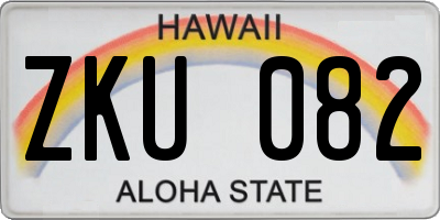 HI license plate ZKU082