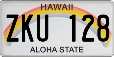 HI license plate ZKU128