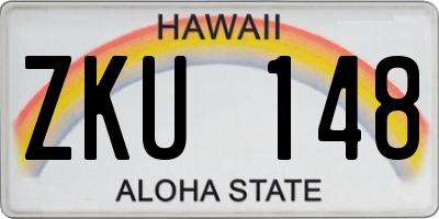 HI license plate ZKU148