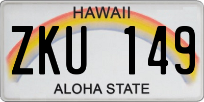 HI license plate ZKU149