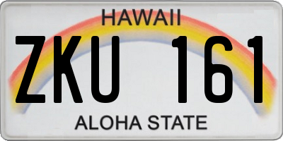 HI license plate ZKU161