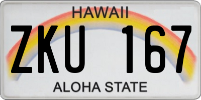 HI license plate ZKU167