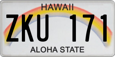HI license plate ZKU171