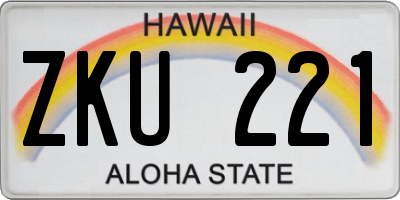 HI license plate ZKU221