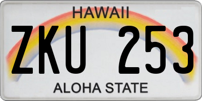 HI license plate ZKU253