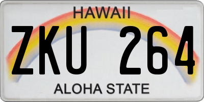 HI license plate ZKU264