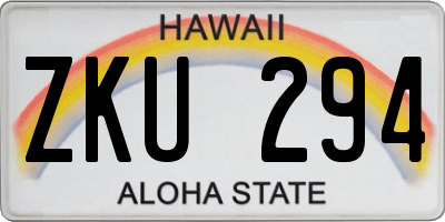 HI license plate ZKU294