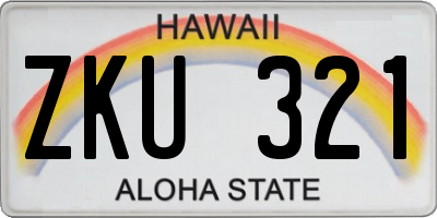HI license plate ZKU321