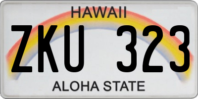 HI license plate ZKU323