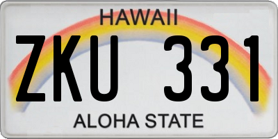 HI license plate ZKU331