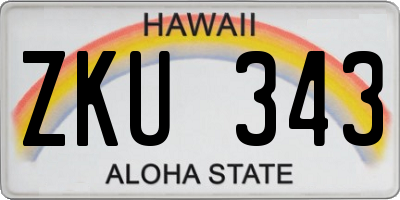 HI license plate ZKU343