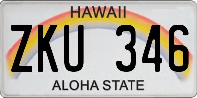 HI license plate ZKU346