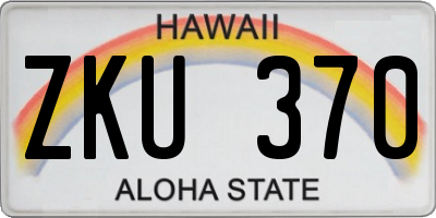 HI license plate ZKU370