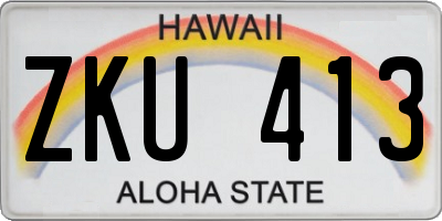HI license plate ZKU413