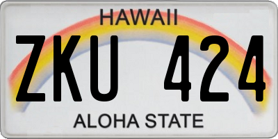 HI license plate ZKU424