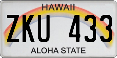 HI license plate ZKU433
