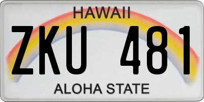 HI license plate ZKU481