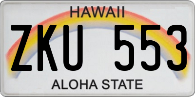HI license plate ZKU553