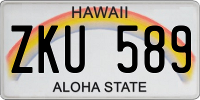 HI license plate ZKU589