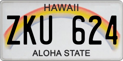 HI license plate ZKU624