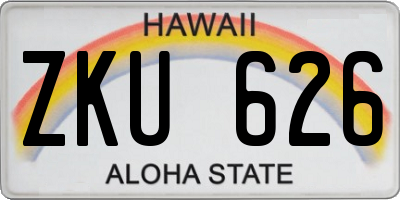 HI license plate ZKU626