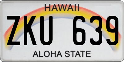 HI license plate ZKU639