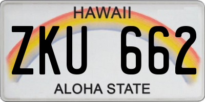 HI license plate ZKU662