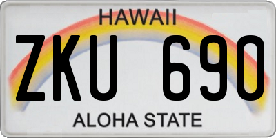 HI license plate ZKU690