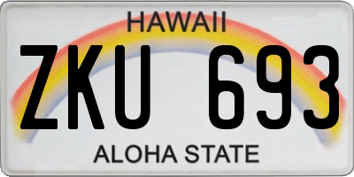 HI license plate ZKU693