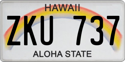 HI license plate ZKU737