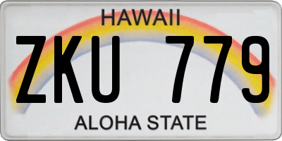 HI license plate ZKU779