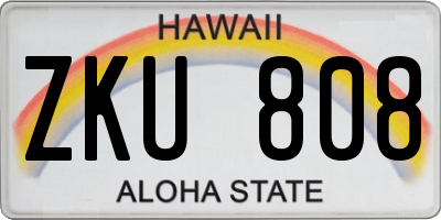 HI license plate ZKU808